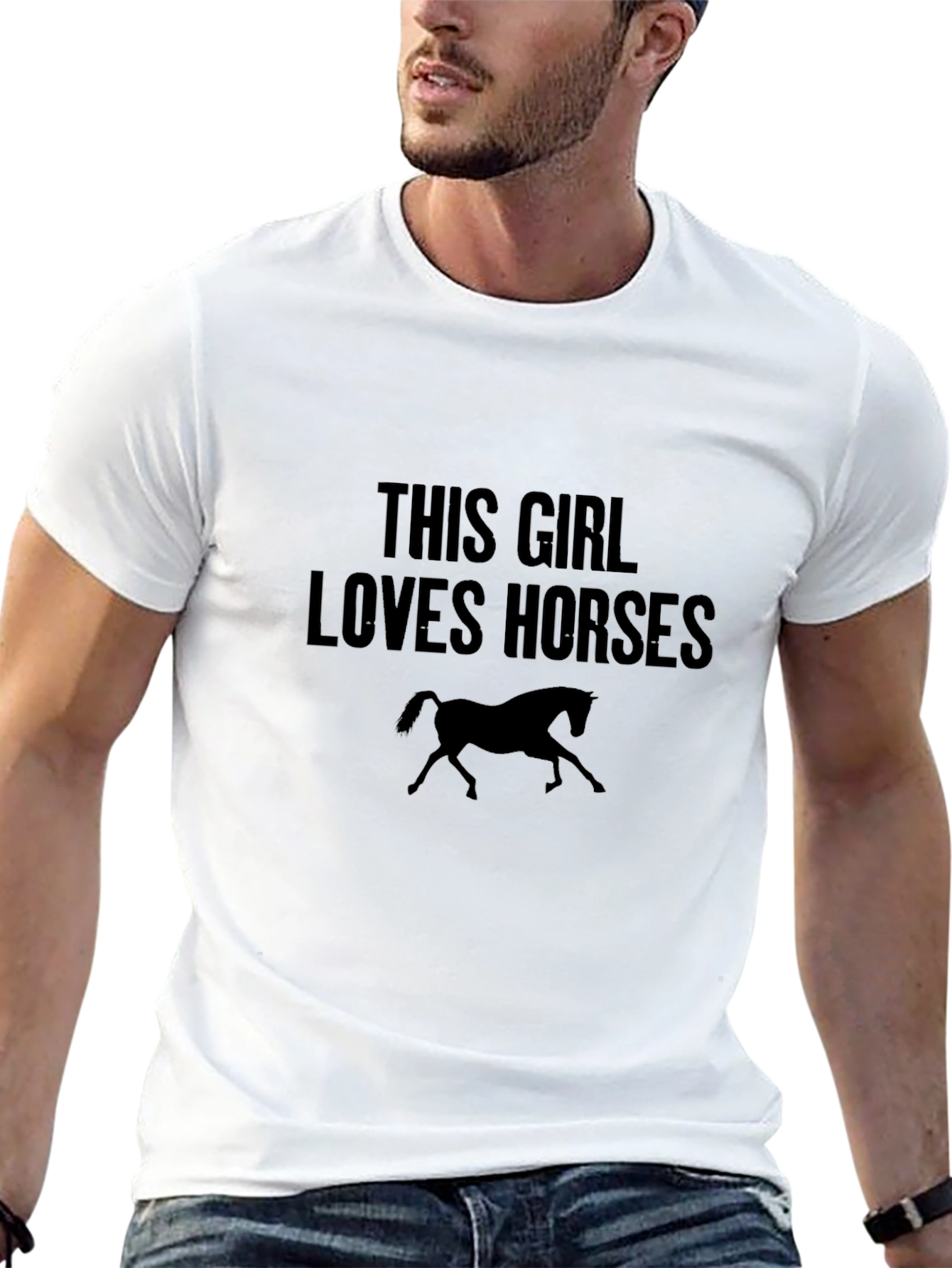 This Girl Loves Horses Black T-Shirt