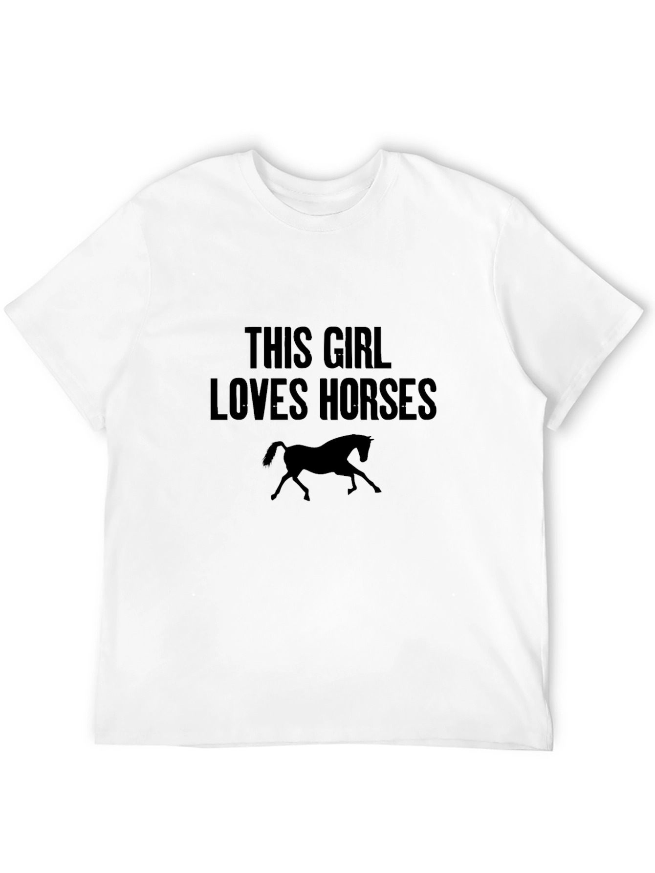 This Girl Loves Horses Black T-Shirt