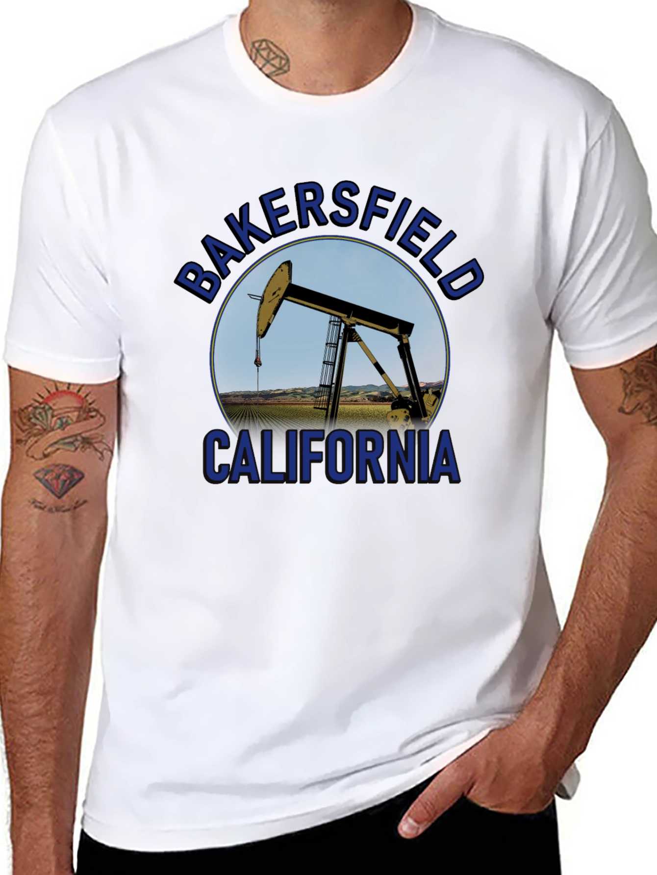 Bakersfield California Oil Rig Graphic Tee