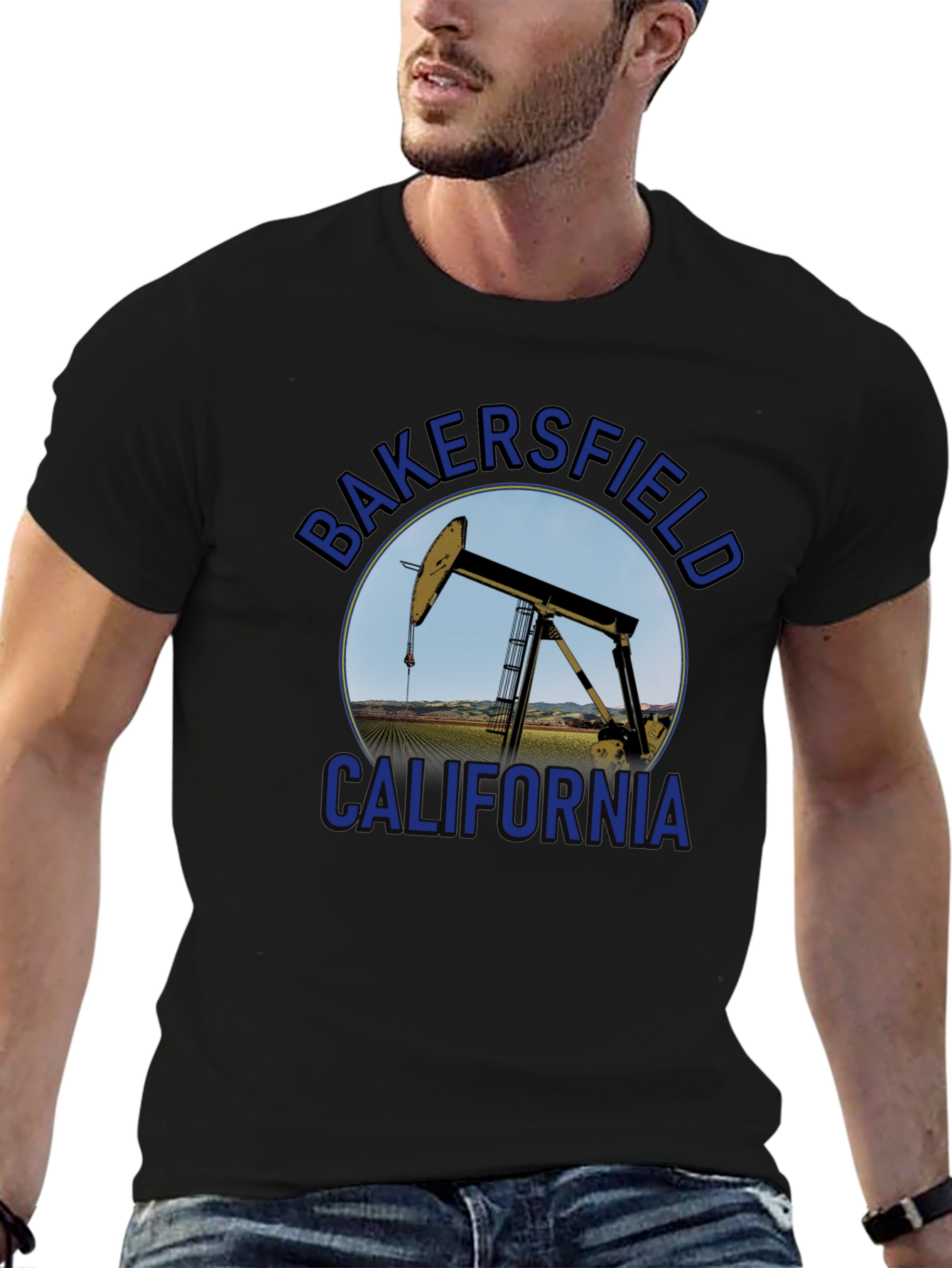 Bakersfield California Oil Rig Graphic Tee