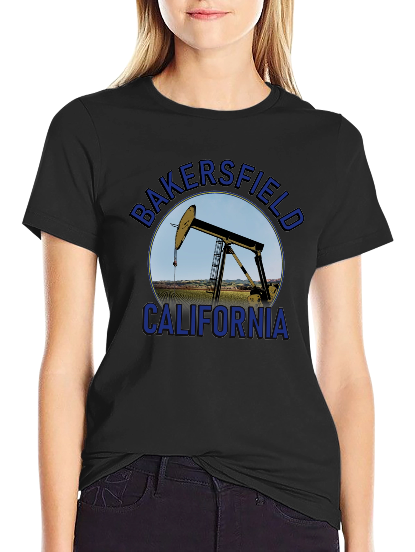 Bakersfield California Oil Rig Graphic Tee