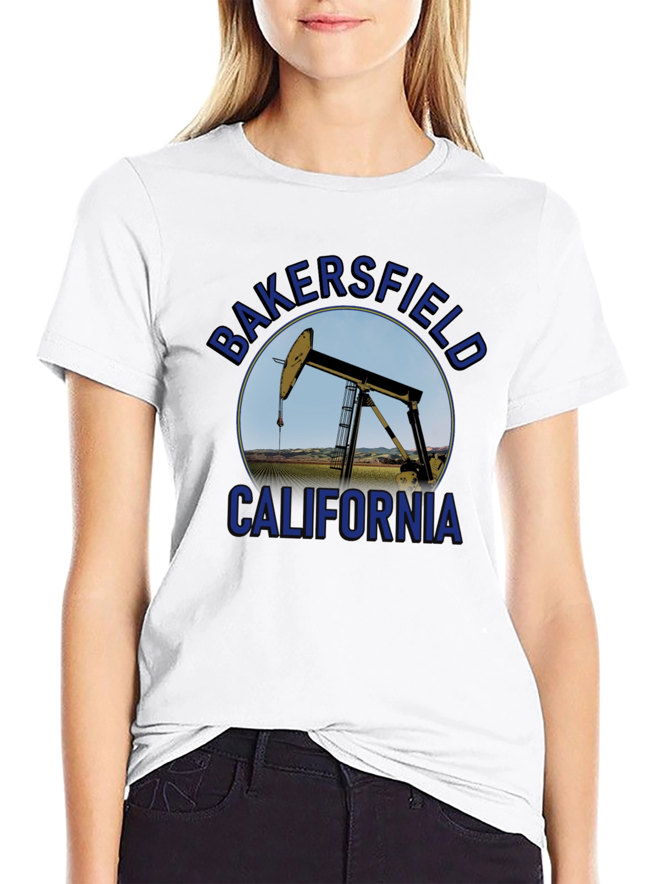 Bakersfield California Oil Rig Graphic Tee
