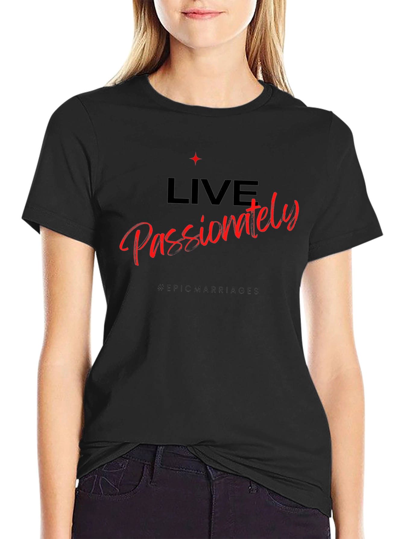 Live Passionately Graphic Tee - Black