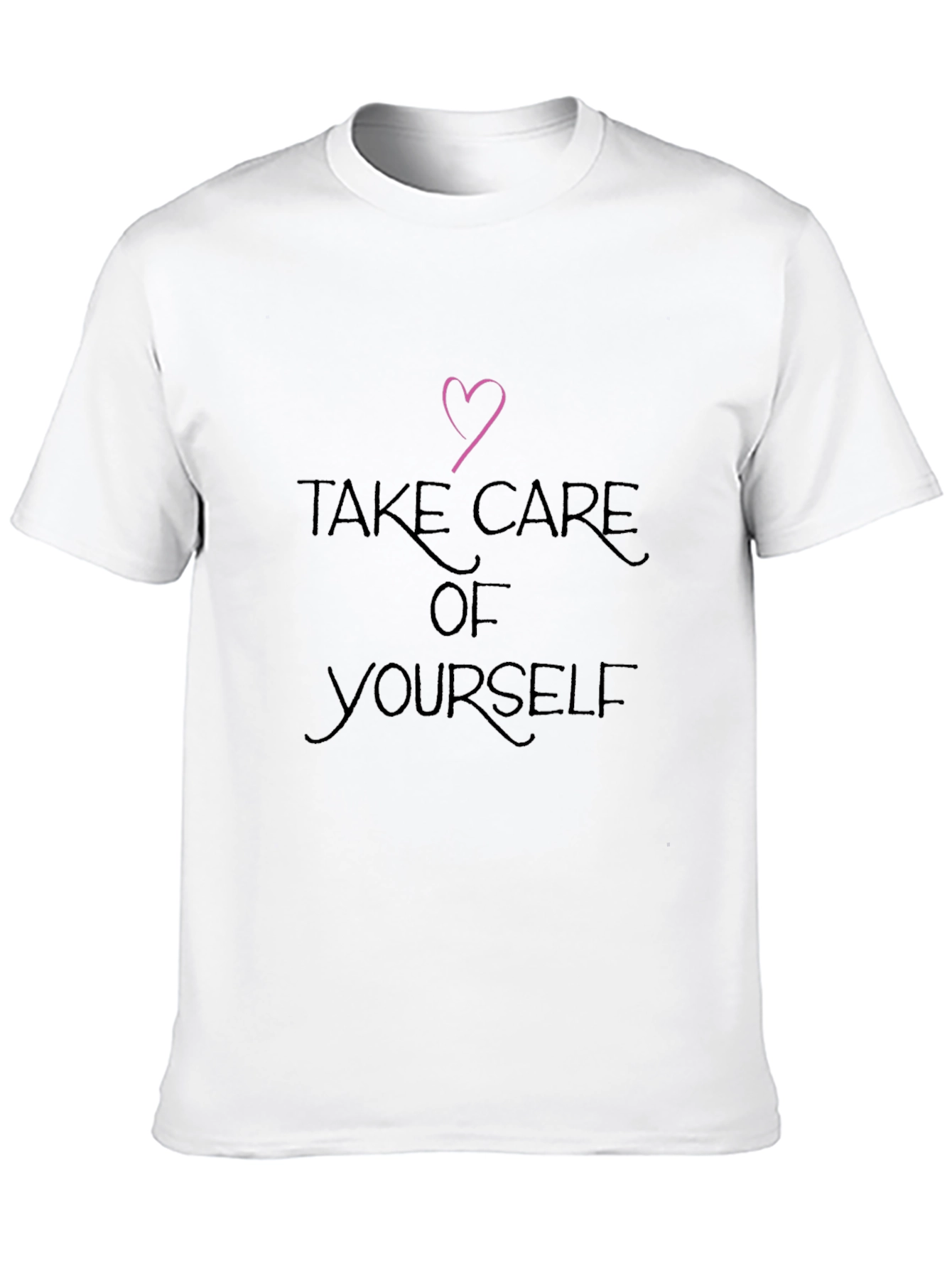 Take Care Of Yourself Black T-Shirt with Heart