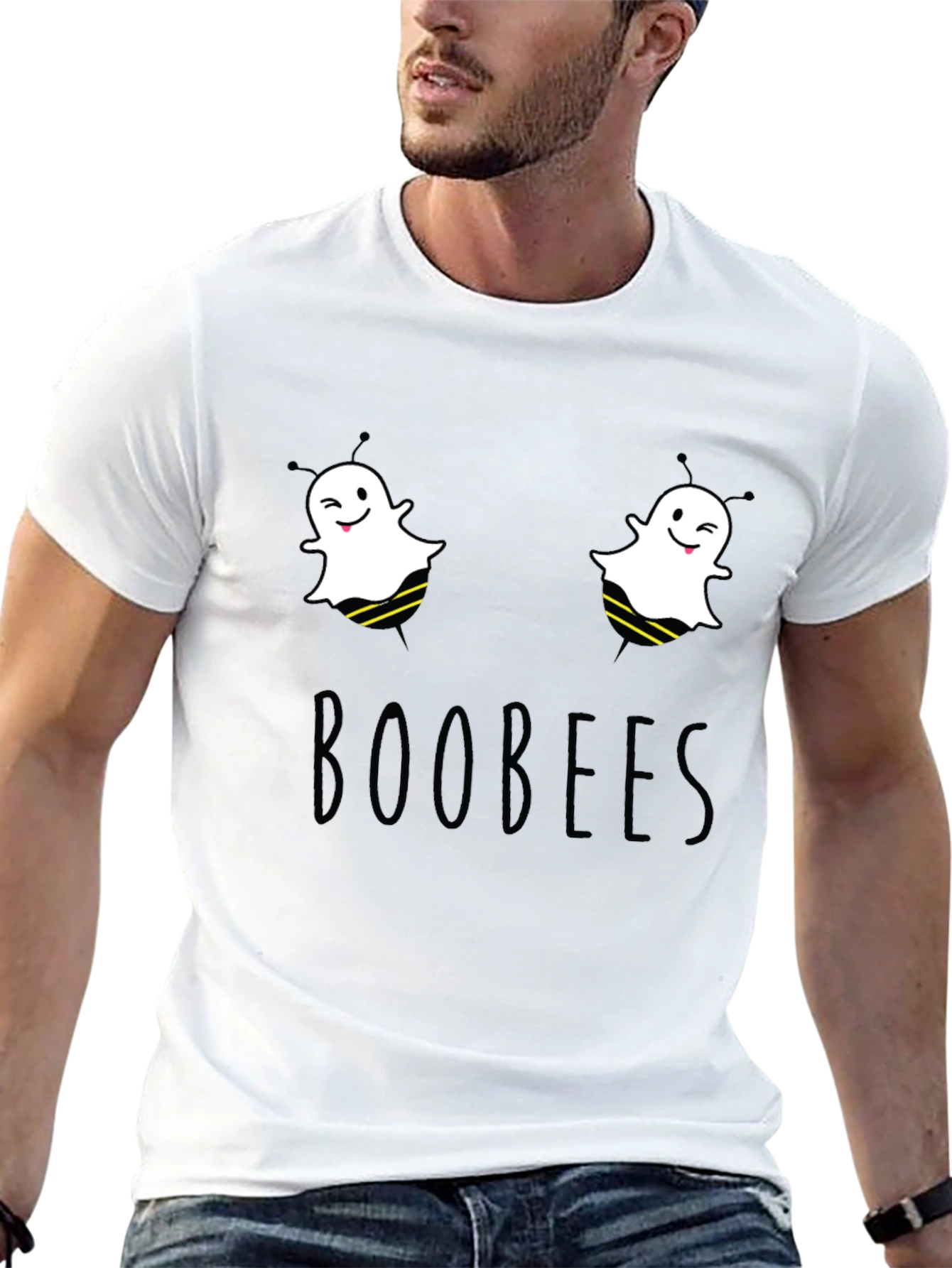 Boobees Graphic Tee - Funny Ghost Bee Pun T-Shirt