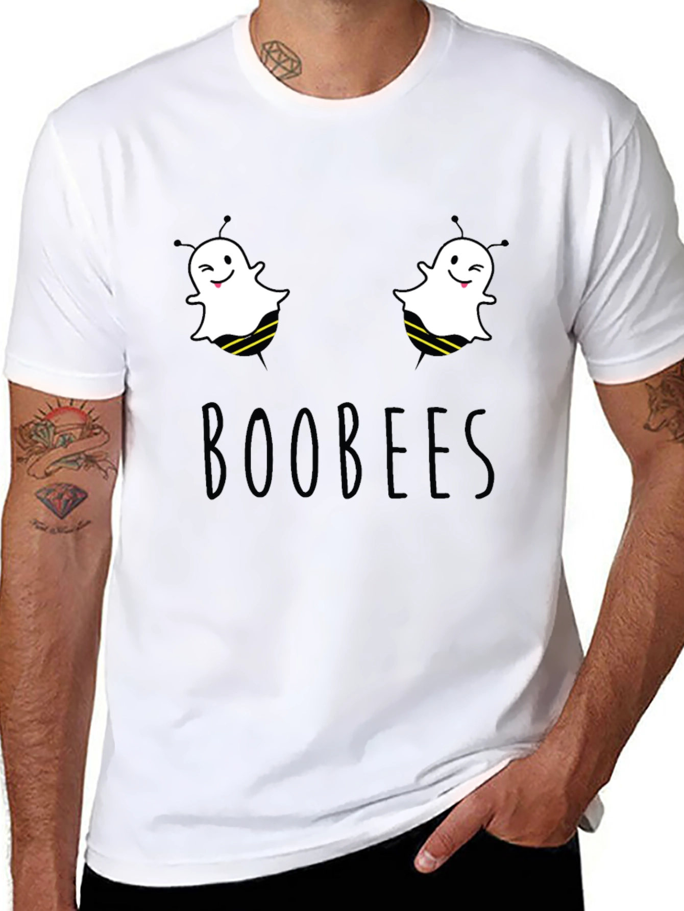 Boobees Graphic Tee - Funny Ghost Bee Pun T-Shirt