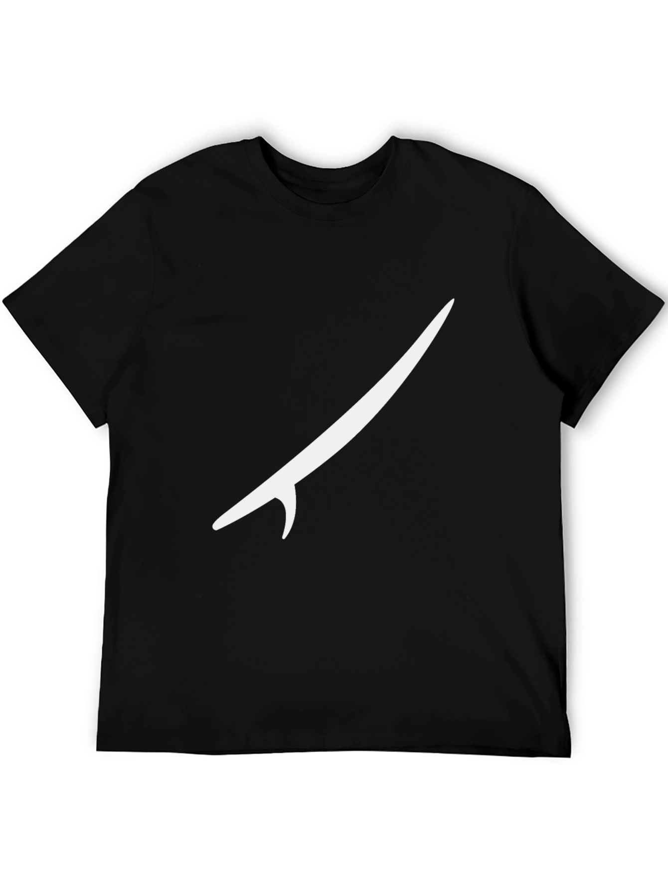Surfboard Graphic Tee - Black Cotton T-Shirt