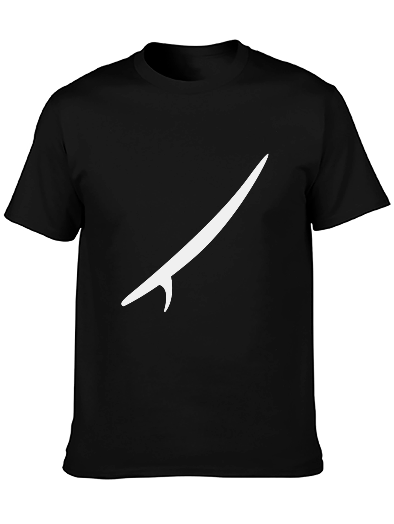 Surfboard Graphic Tee - Black Cotton T-Shirt