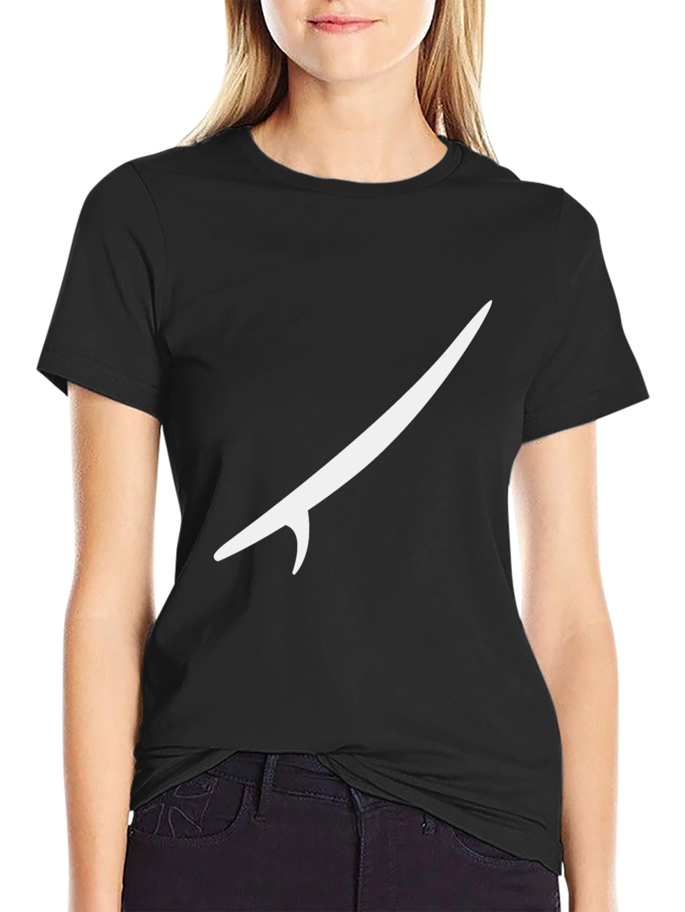 Surfboard Graphic Tee - Black Cotton T-Shirt