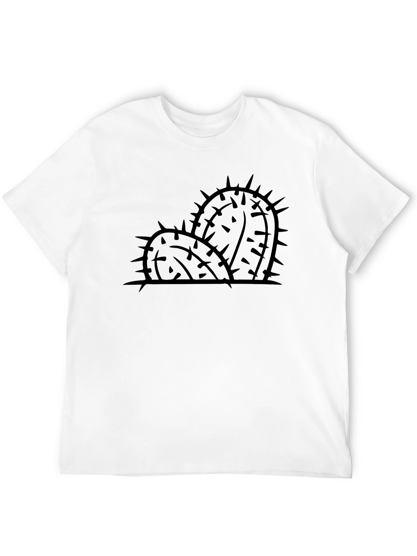 Cactus Silhouette Graphic Tee - Black Cotton Blend
