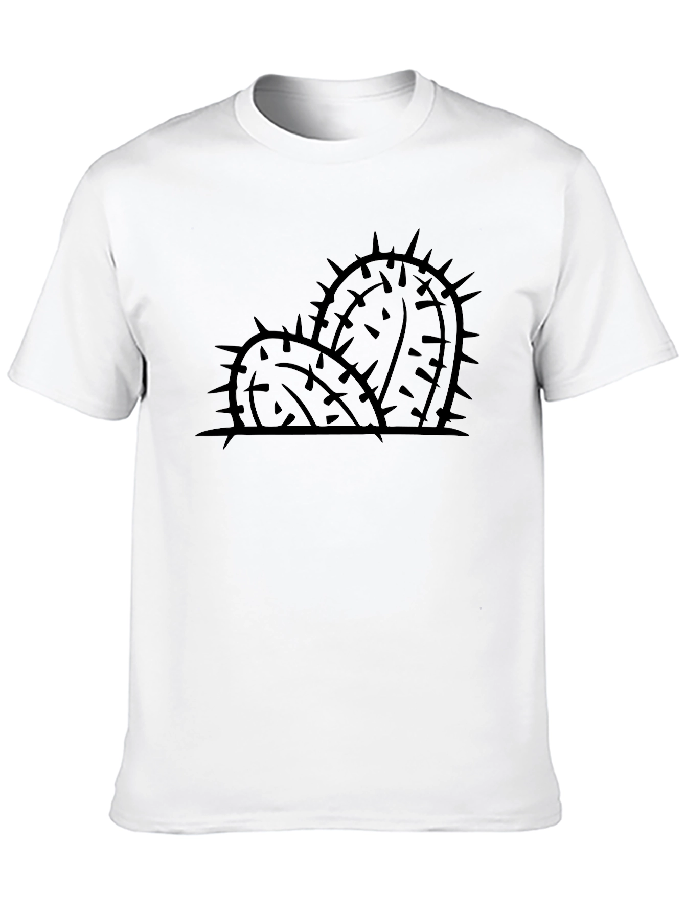 Cactus Silhouette Graphic Tee - Black Cotton Blend