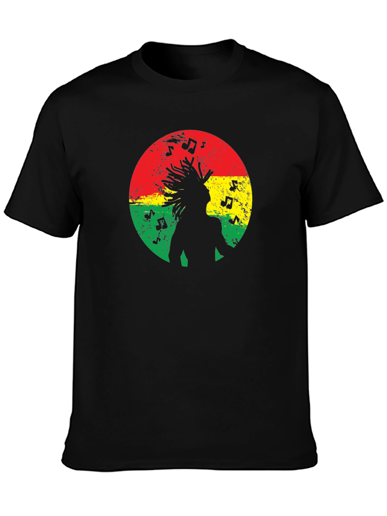 Reggae Music Silhouette Black T-Shirt