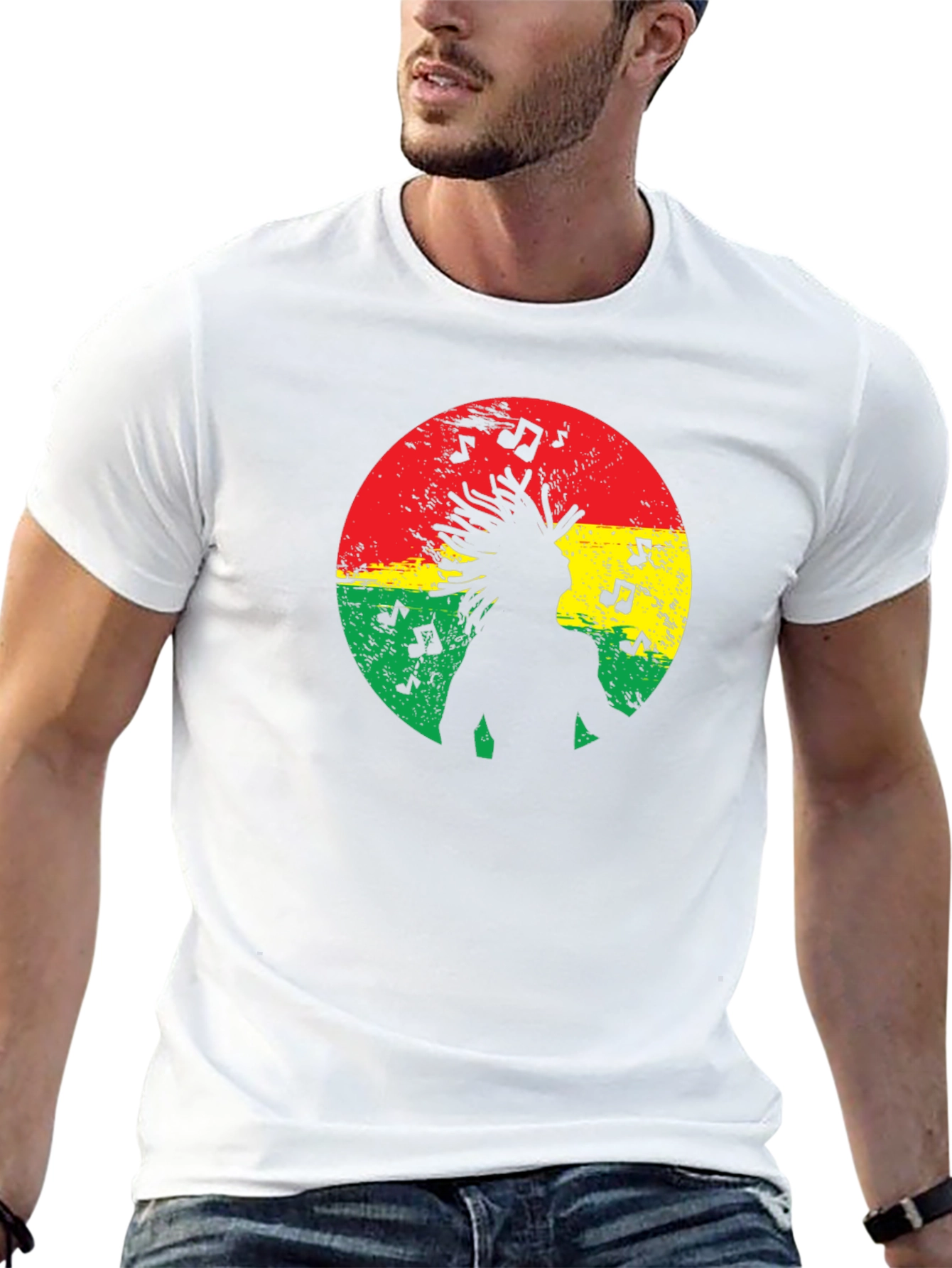Reggae Music Silhouette Black T-Shirt