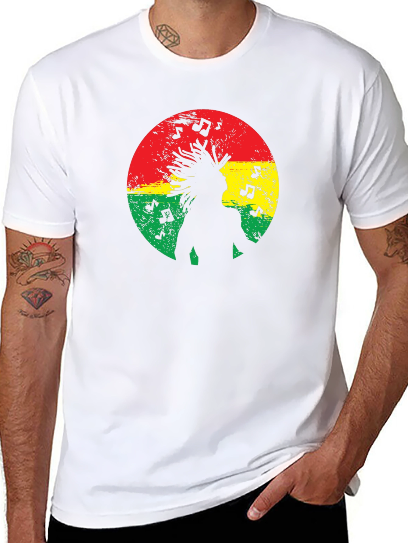Reggae Music Silhouette Black T-Shirt