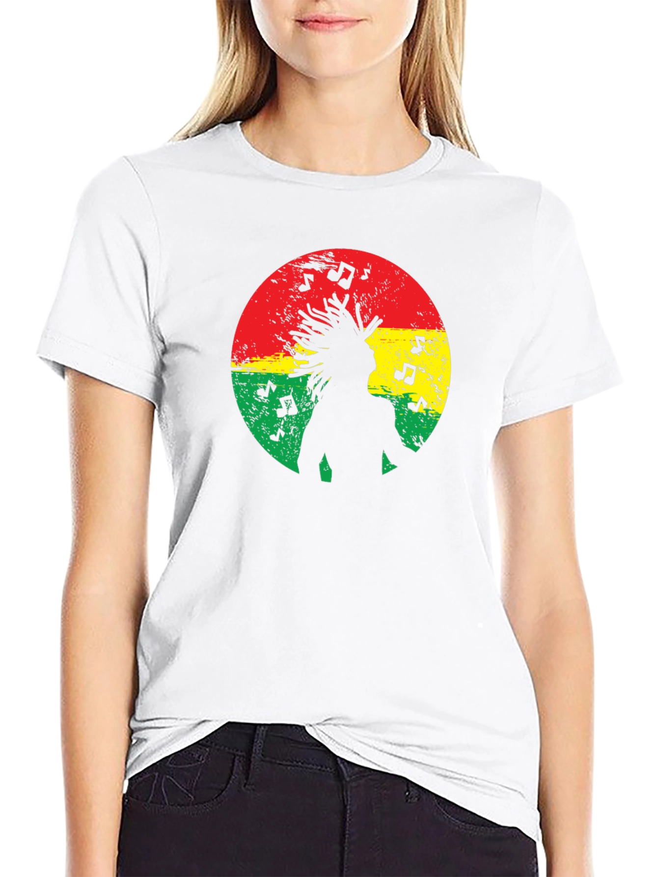 Reggae Music Silhouette Black T-Shirt