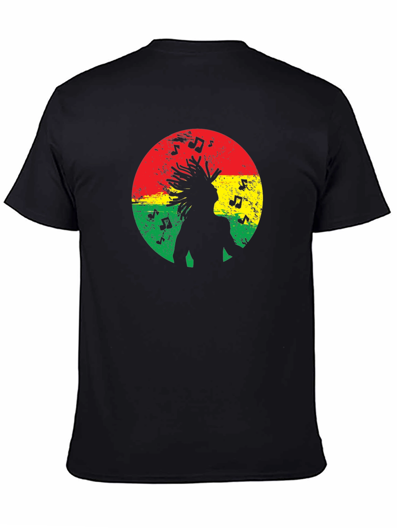 Reggae Music Silhouette Black T-Shirt
