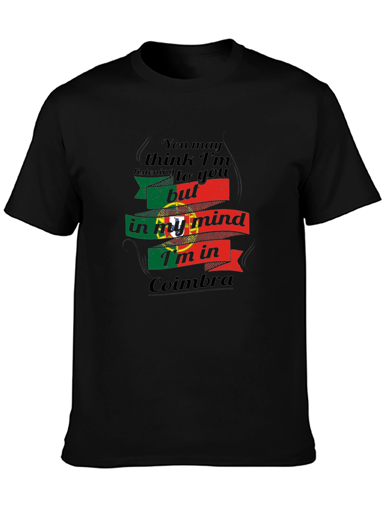 Portugal Coimbra Mind T-Shirt - Black