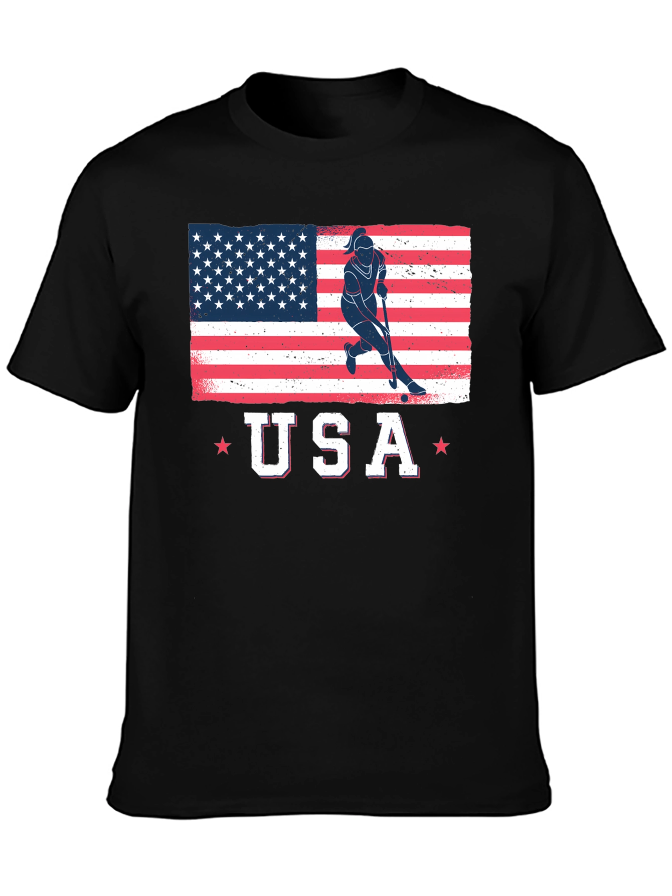 USA Flag Field Hockey T-Shirt