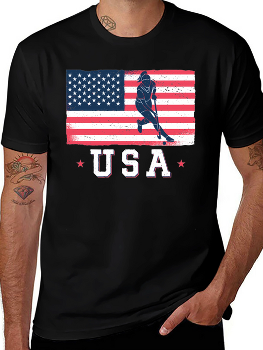 USA Flag Field Hockey T-Shirt