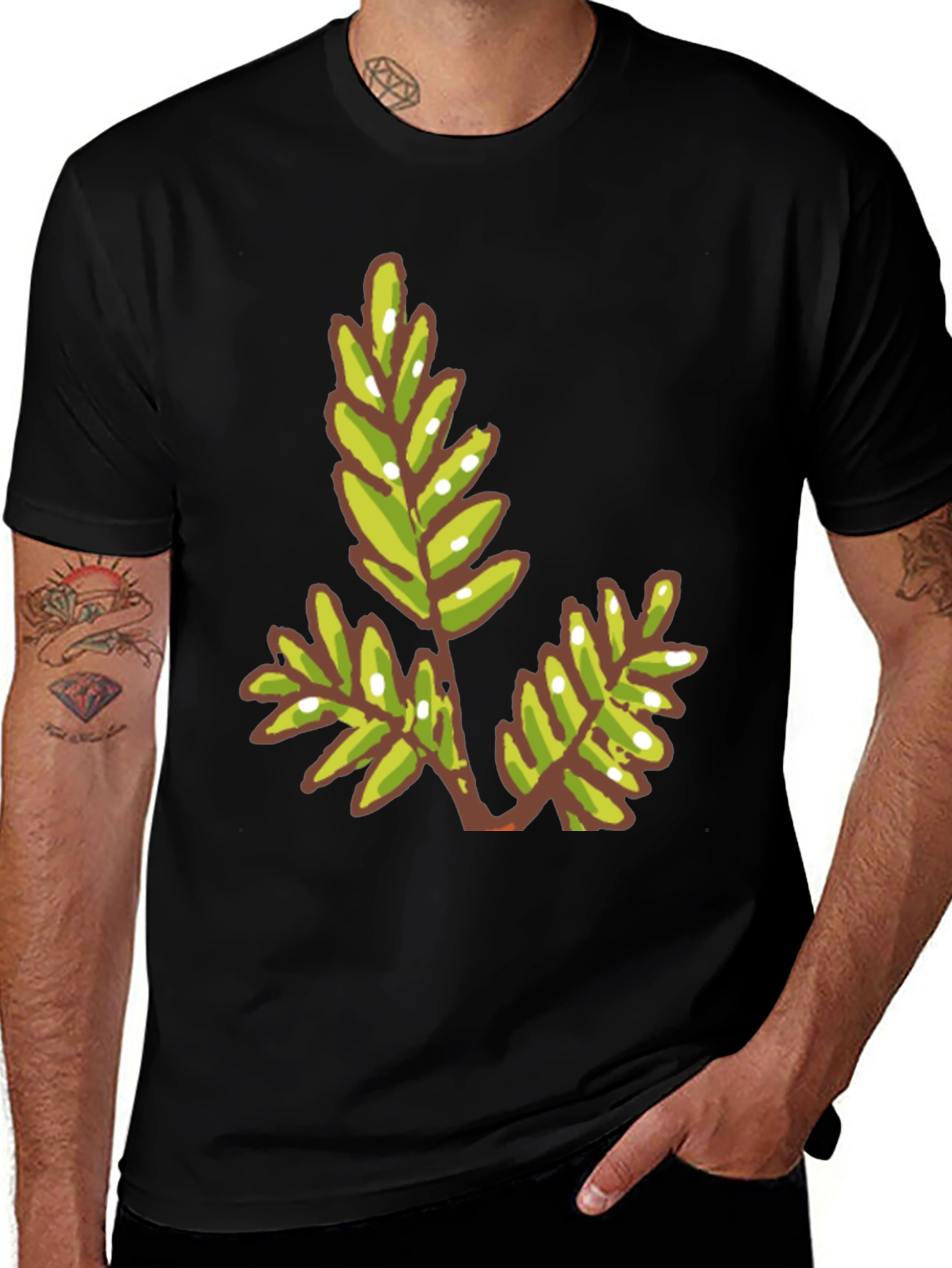 Green Leaf Graphic Tee - Modern Casual Style