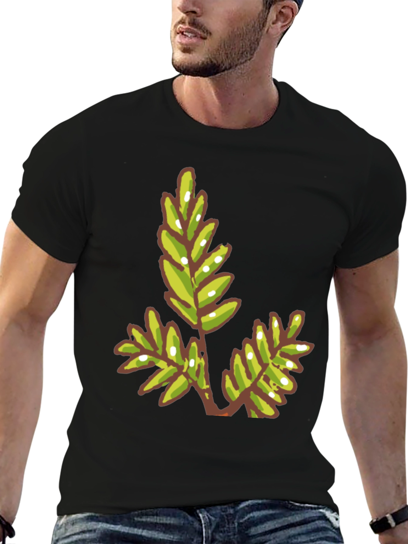 Green Leaf Graphic Tee - Modern Casual Style