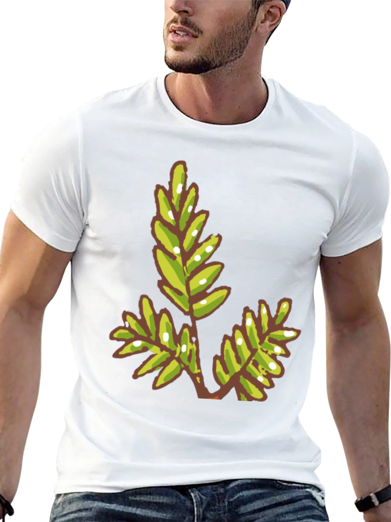 Green Leaf Graphic Tee - Modern Casual Style