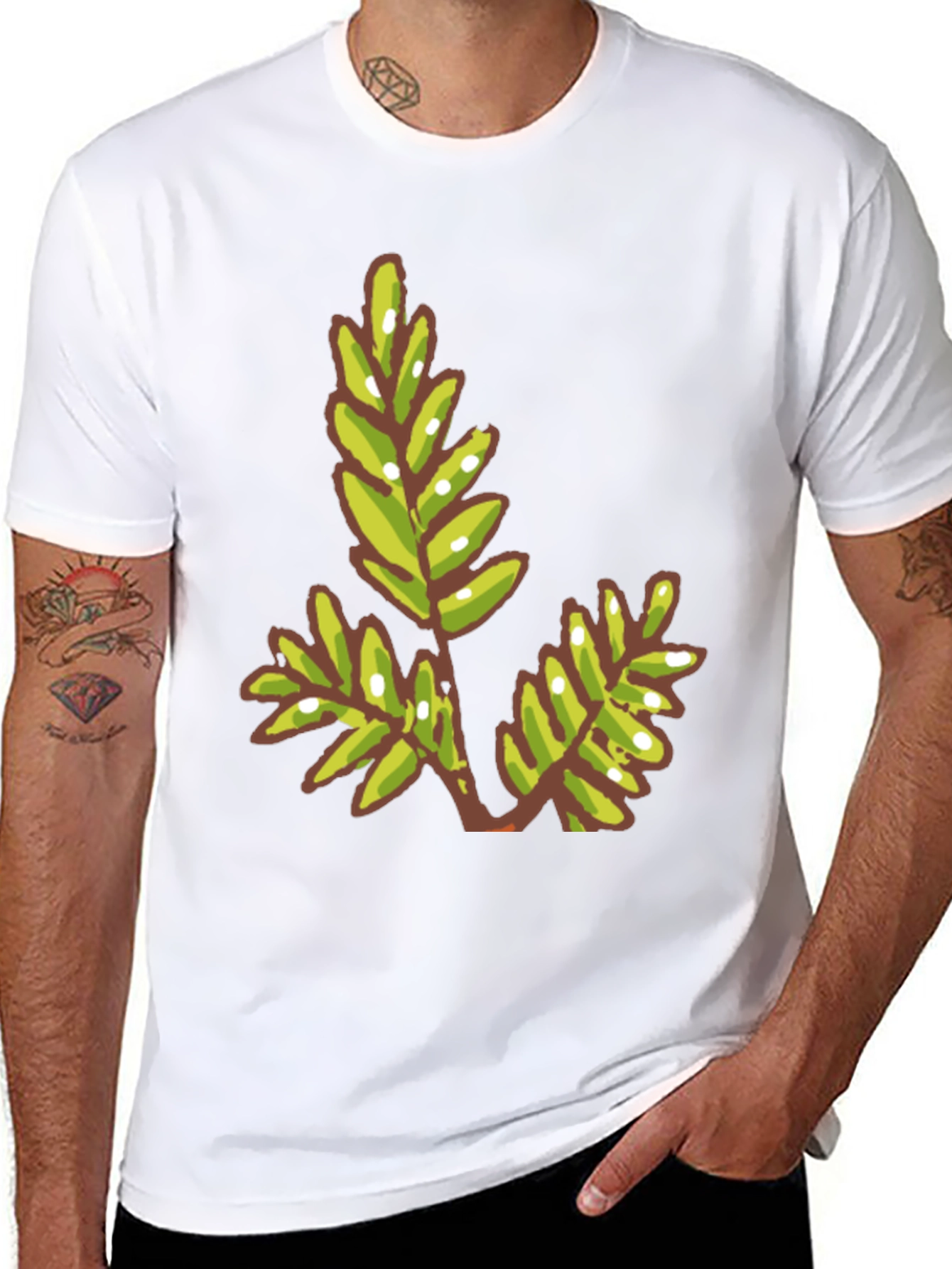 Green Leaf Graphic Tee - Modern Casual Style
