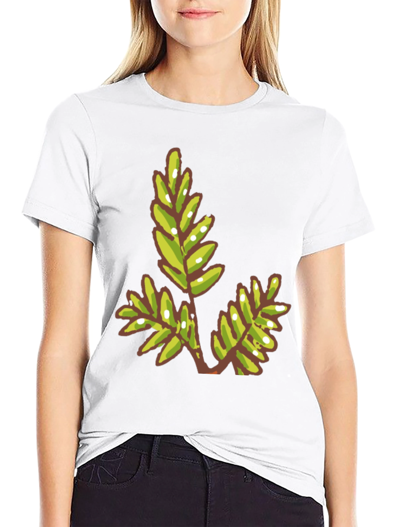 Green Leaf Graphic Tee - Modern Casual Style