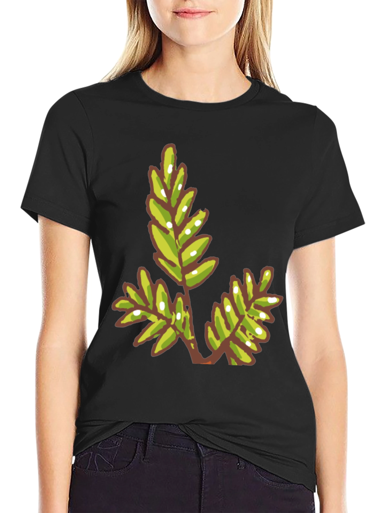 Green Leaf Graphic Tee - Modern Casual Style