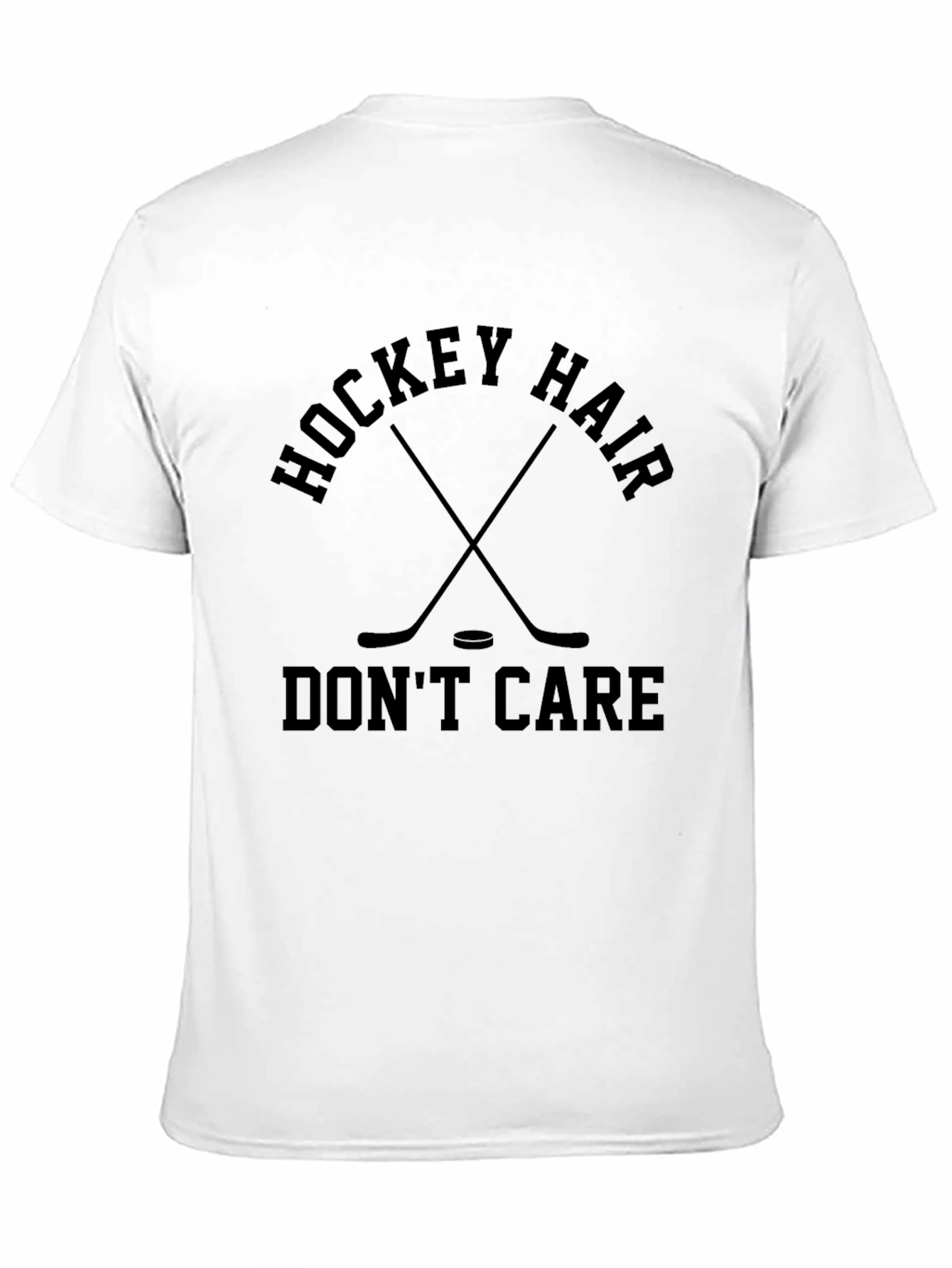 Hockey Hair Dont Care Black T-Shirt