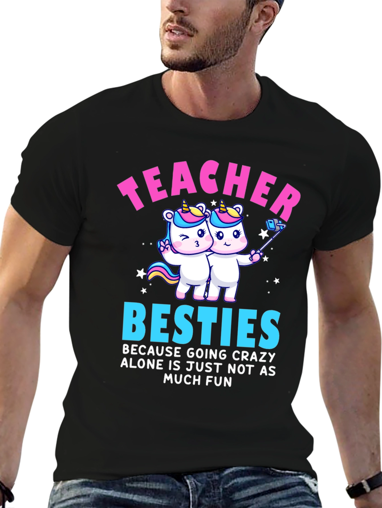 Teacher Besties Unicorn Graphic Tee