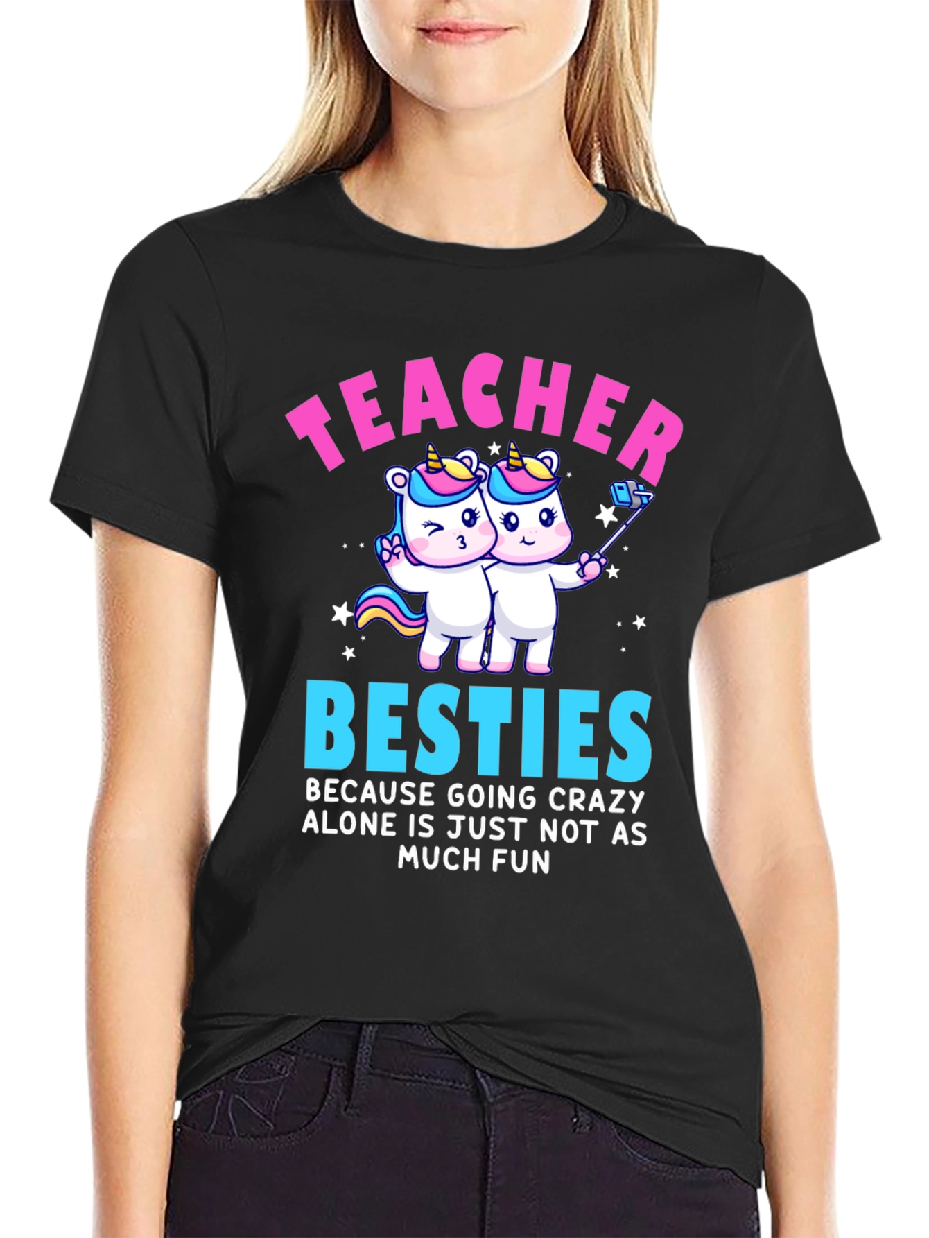 Teacher Besties Unicorn Graphic Tee