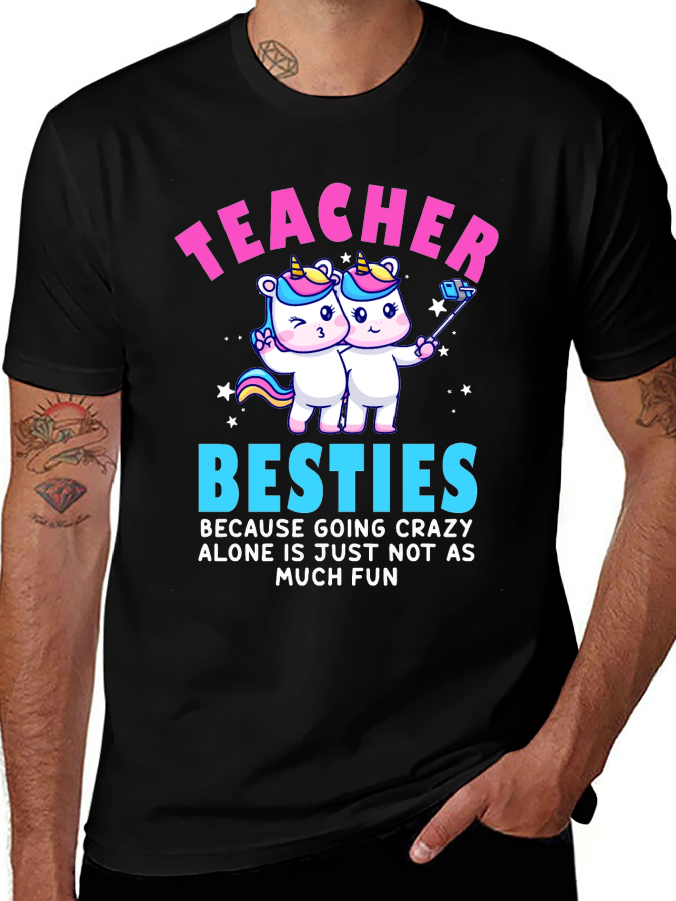 Teacher Besties Unicorn Graphic Tee