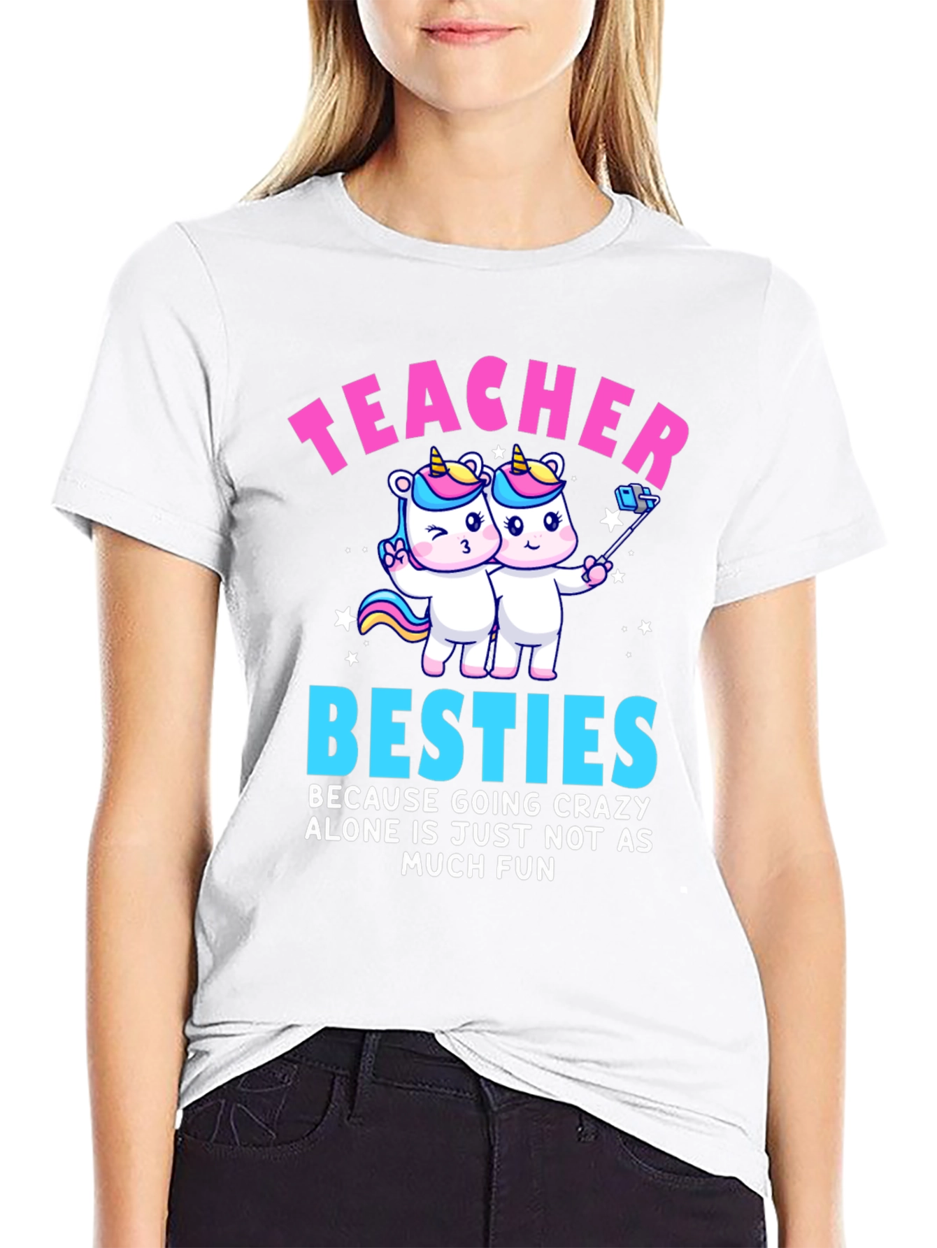 Teacher Besties Unicorn Graphic Tee