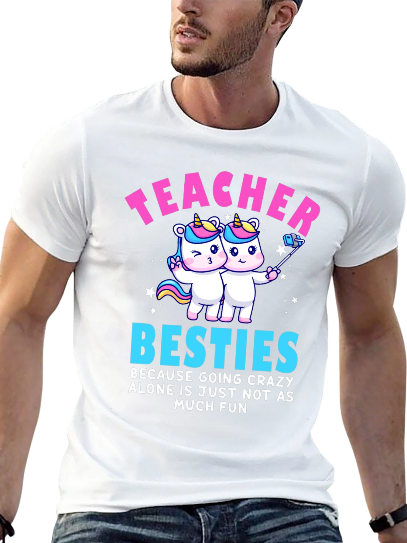 Teacher Besties Unicorn Graphic Tee