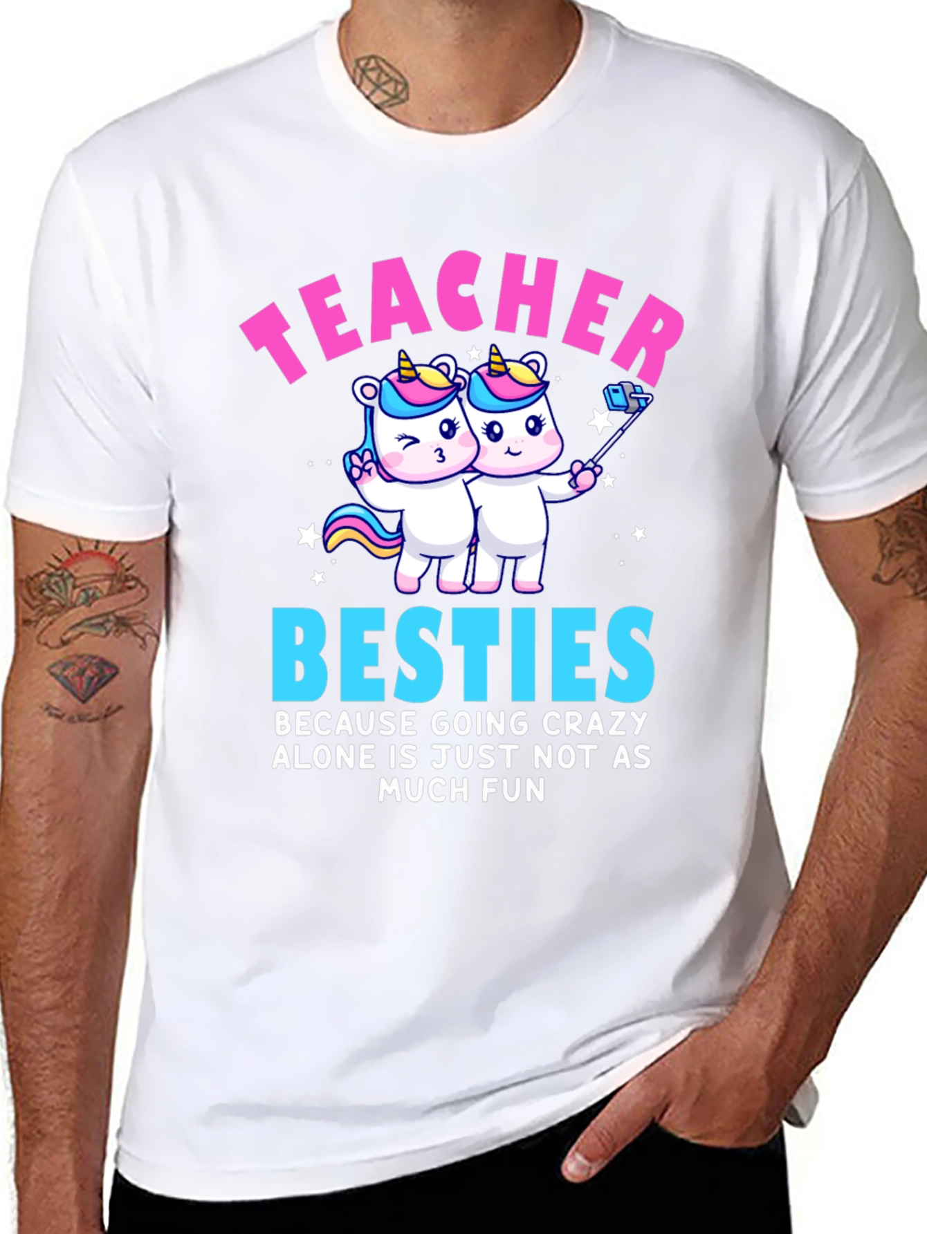 Teacher Besties Unicorn Graphic Tee