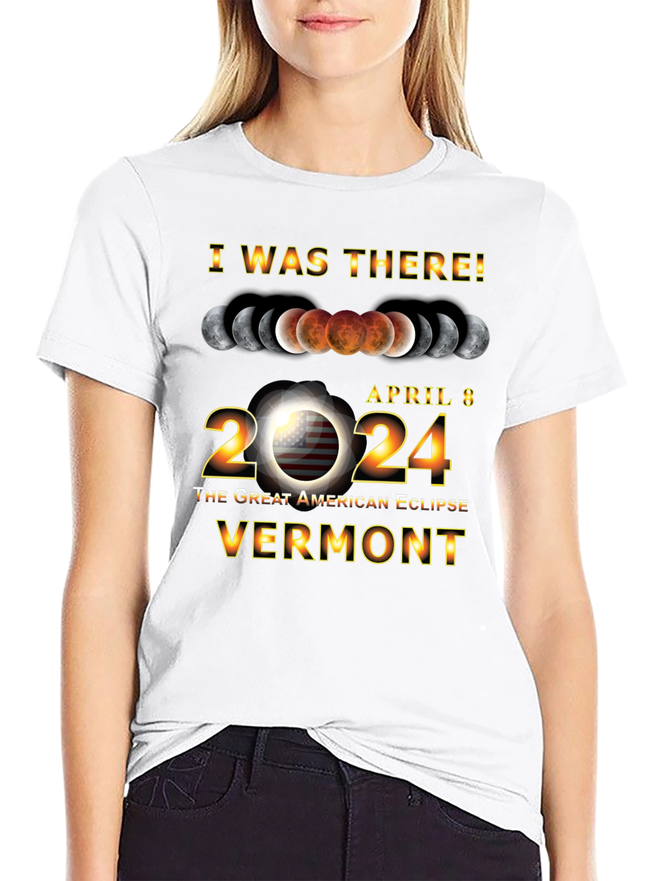 April 8 2024 Great American Eclipse Vermont T-Shirt