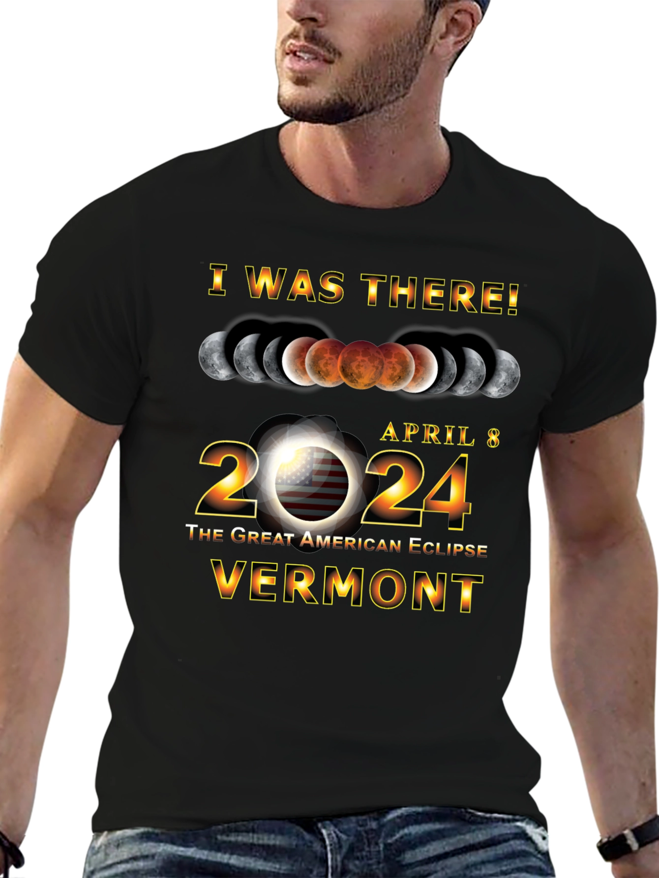 April 8 2024 Great American Eclipse Vermont T-Shirt