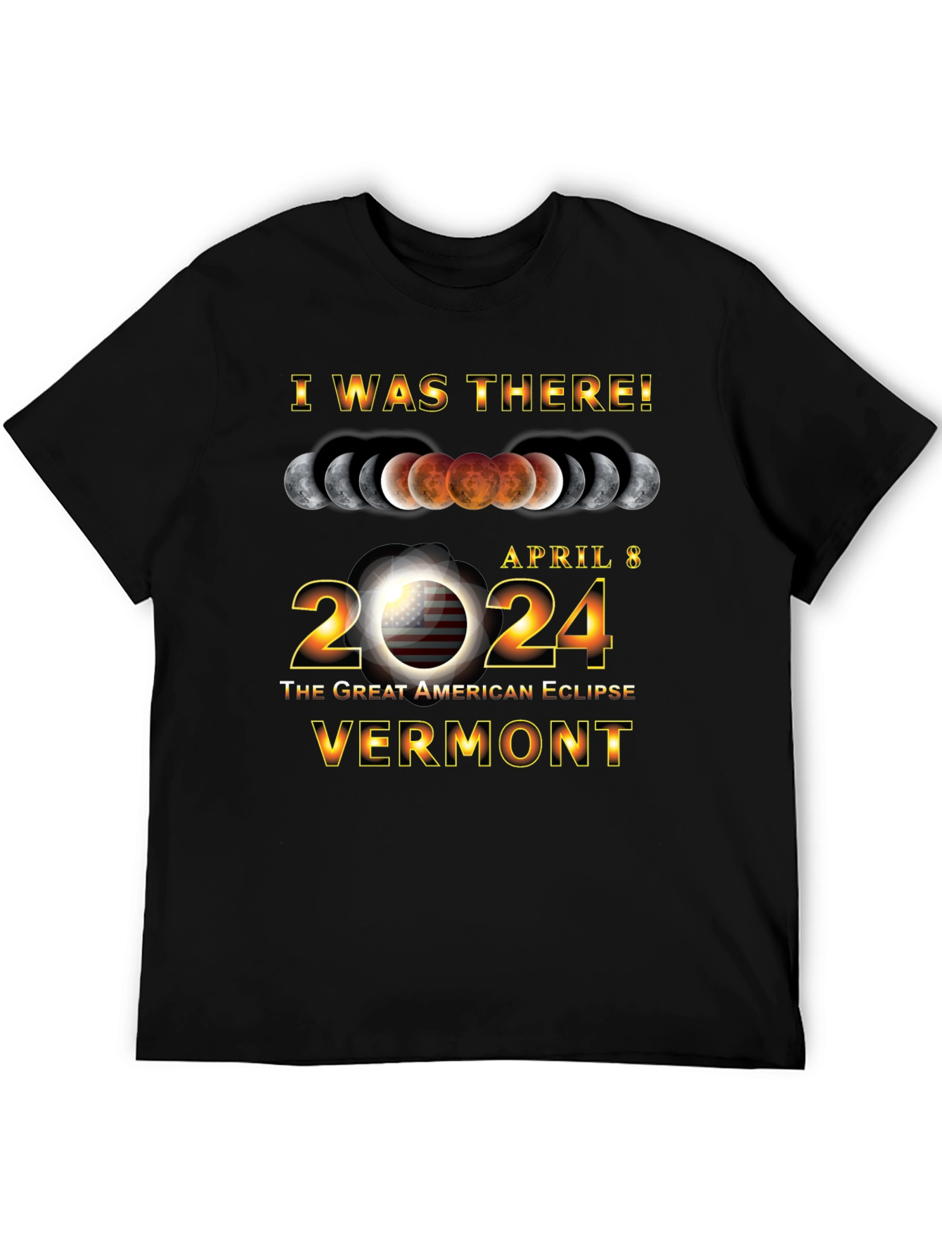 April 8 2024 Great American Eclipse Vermont T-Shirt