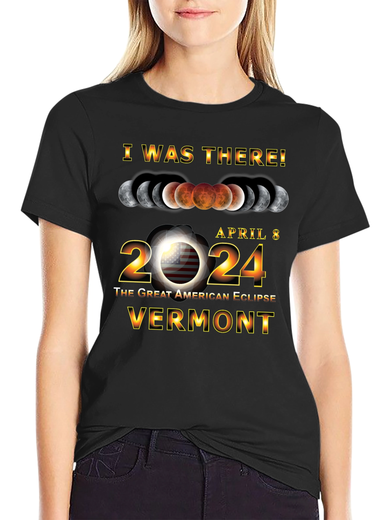 April 8 2024 Great American Eclipse Vermont T-Shirt