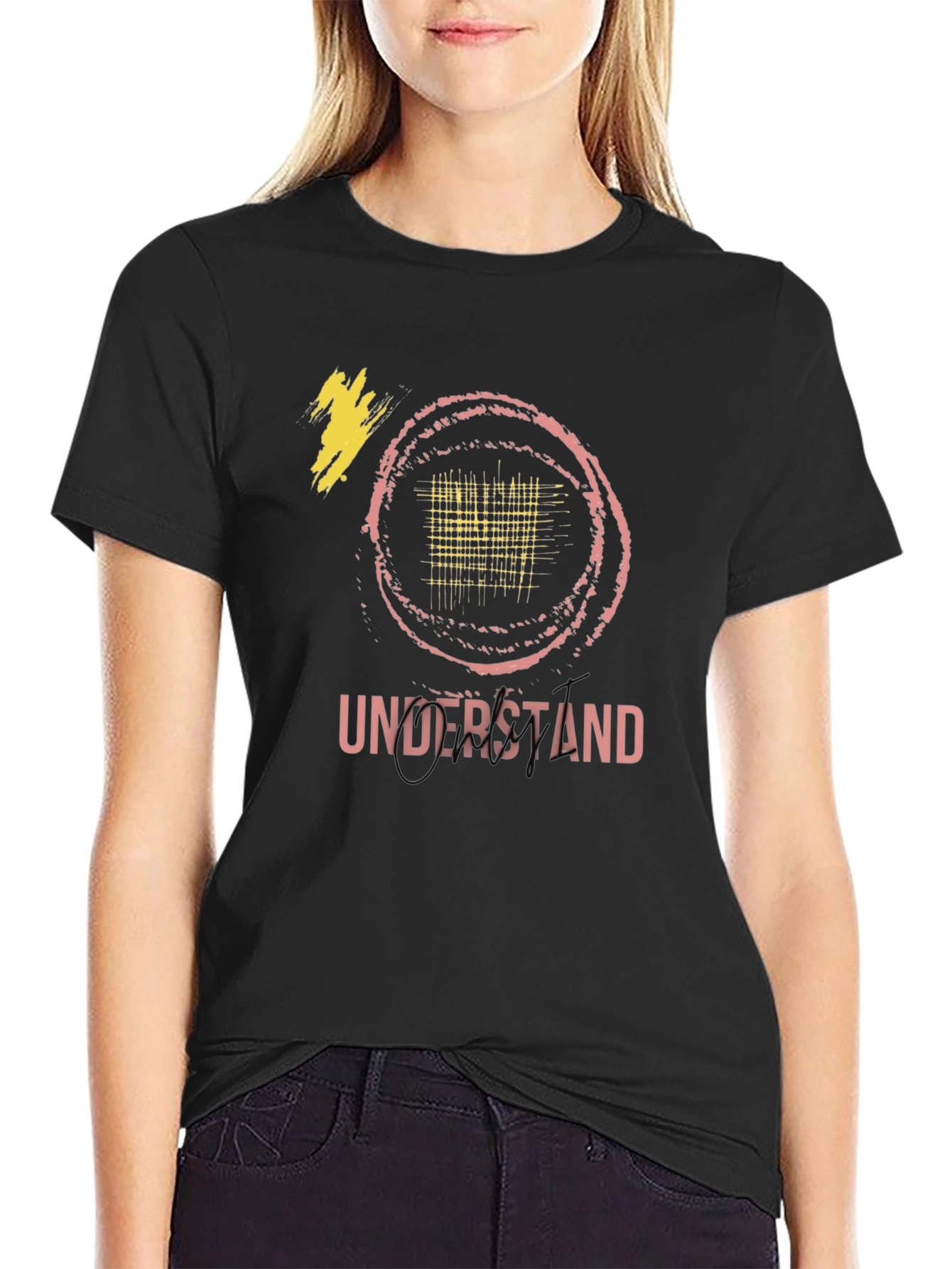 Understand Graphic Tee - Trendy Black Cotton Shirt