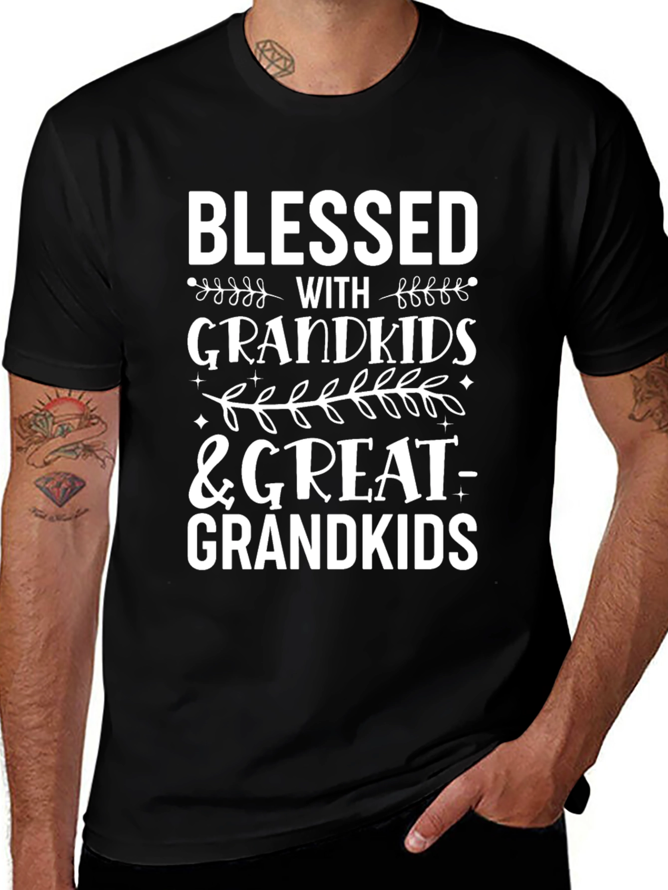Blessed Grandkids & Great-Grandkids Black T-Shirt