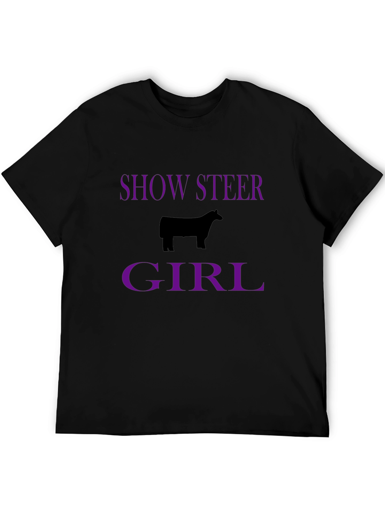 Show Steer Girl Graphic Tee - Black Cotton T-Shirt
