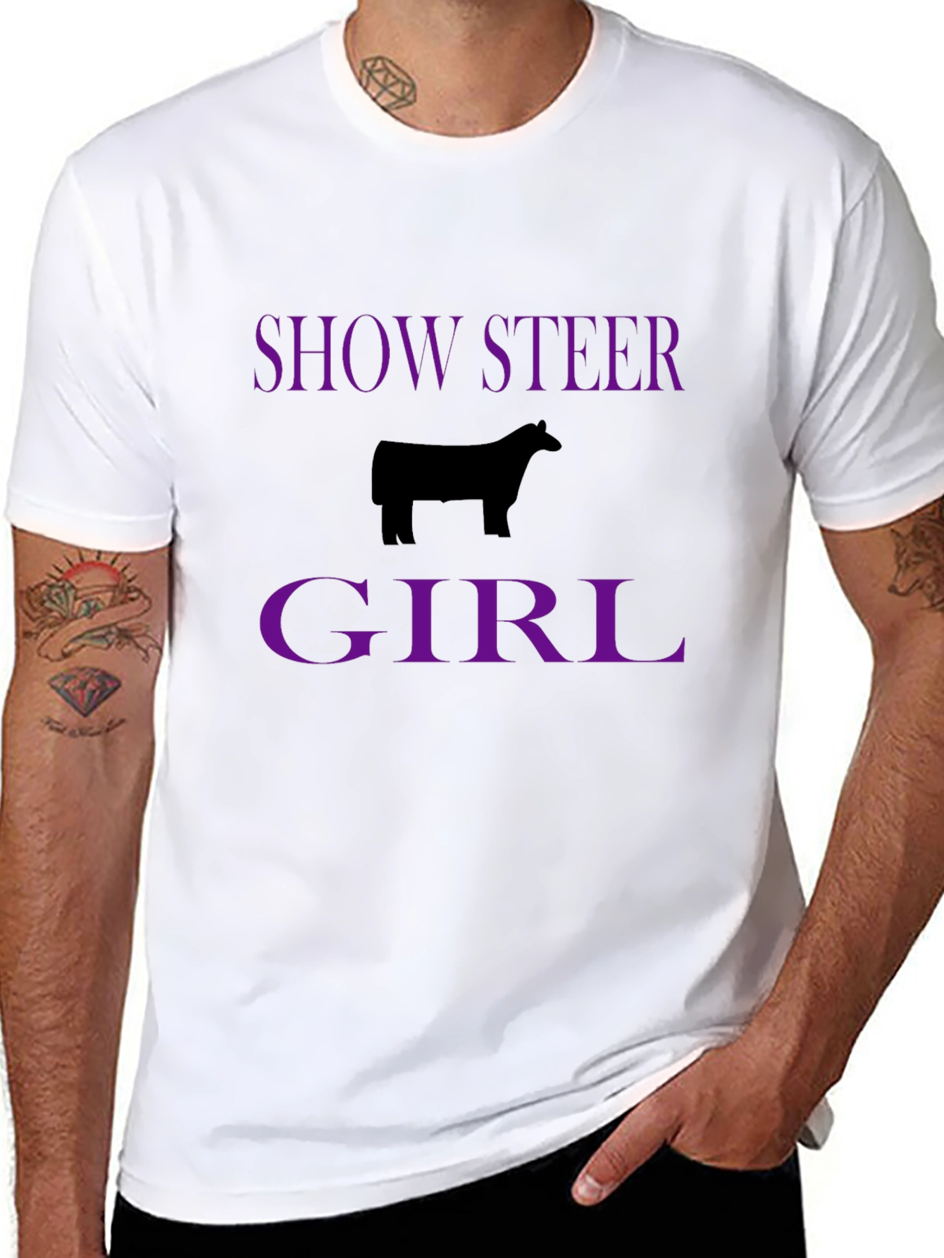 Show Steer Girl Graphic Tee - Black Cotton T-Shirt