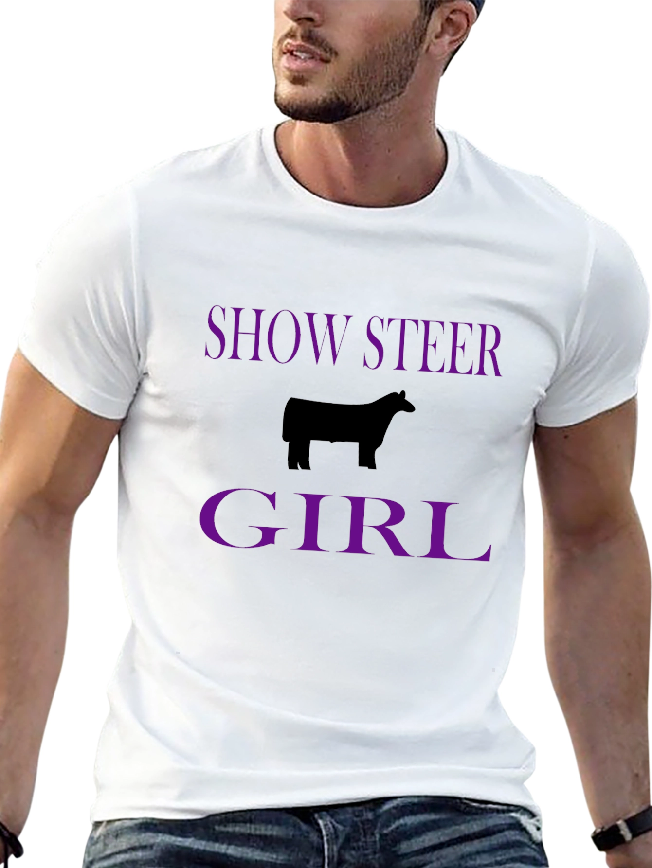 Show Steer Girl Graphic Tee - Black Cotton T-Shirt