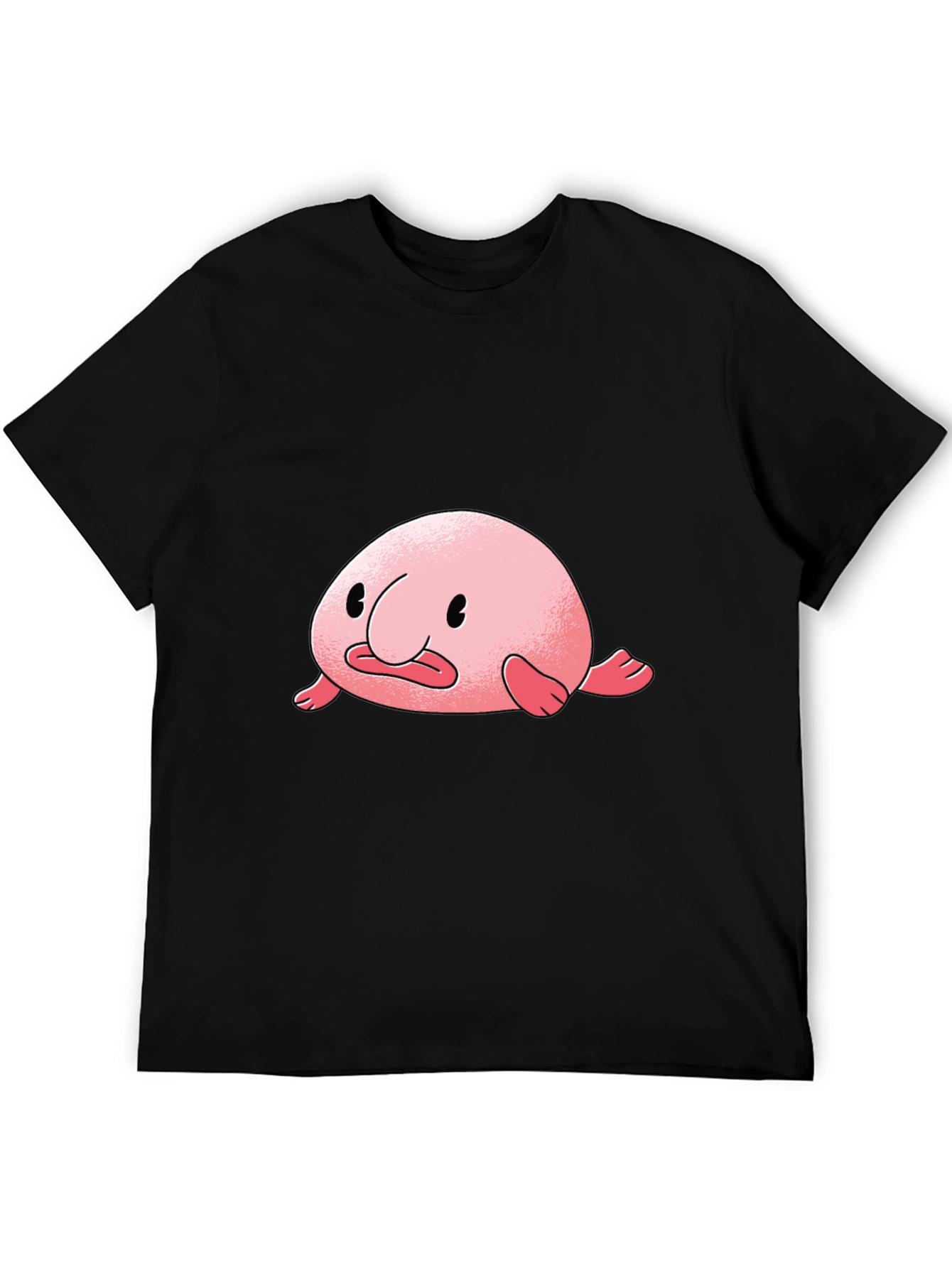 Blobfish Graphic Tee - Black Cotton T-Shirt