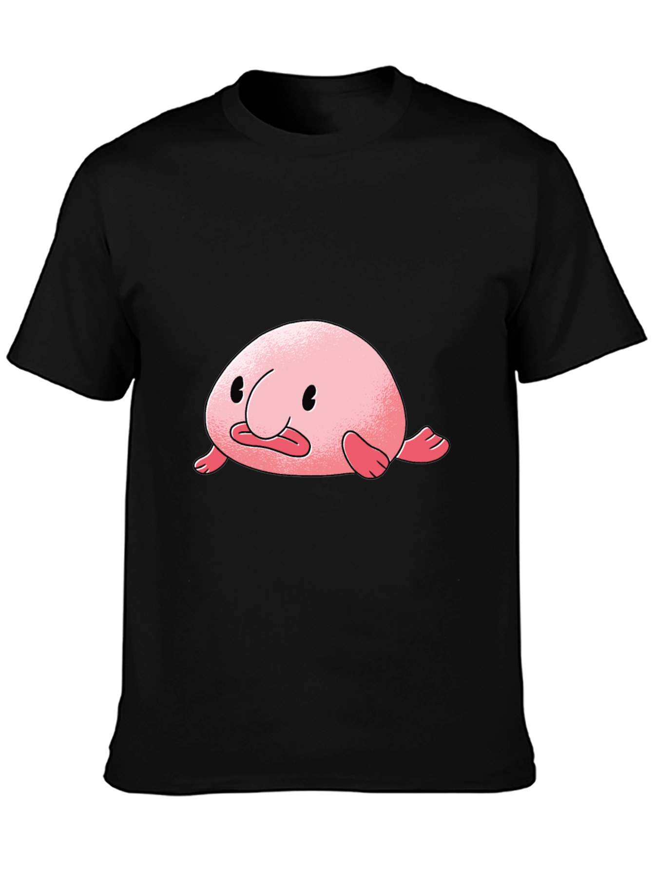 Blobfish Graphic Tee - Black Cotton T-Shirt