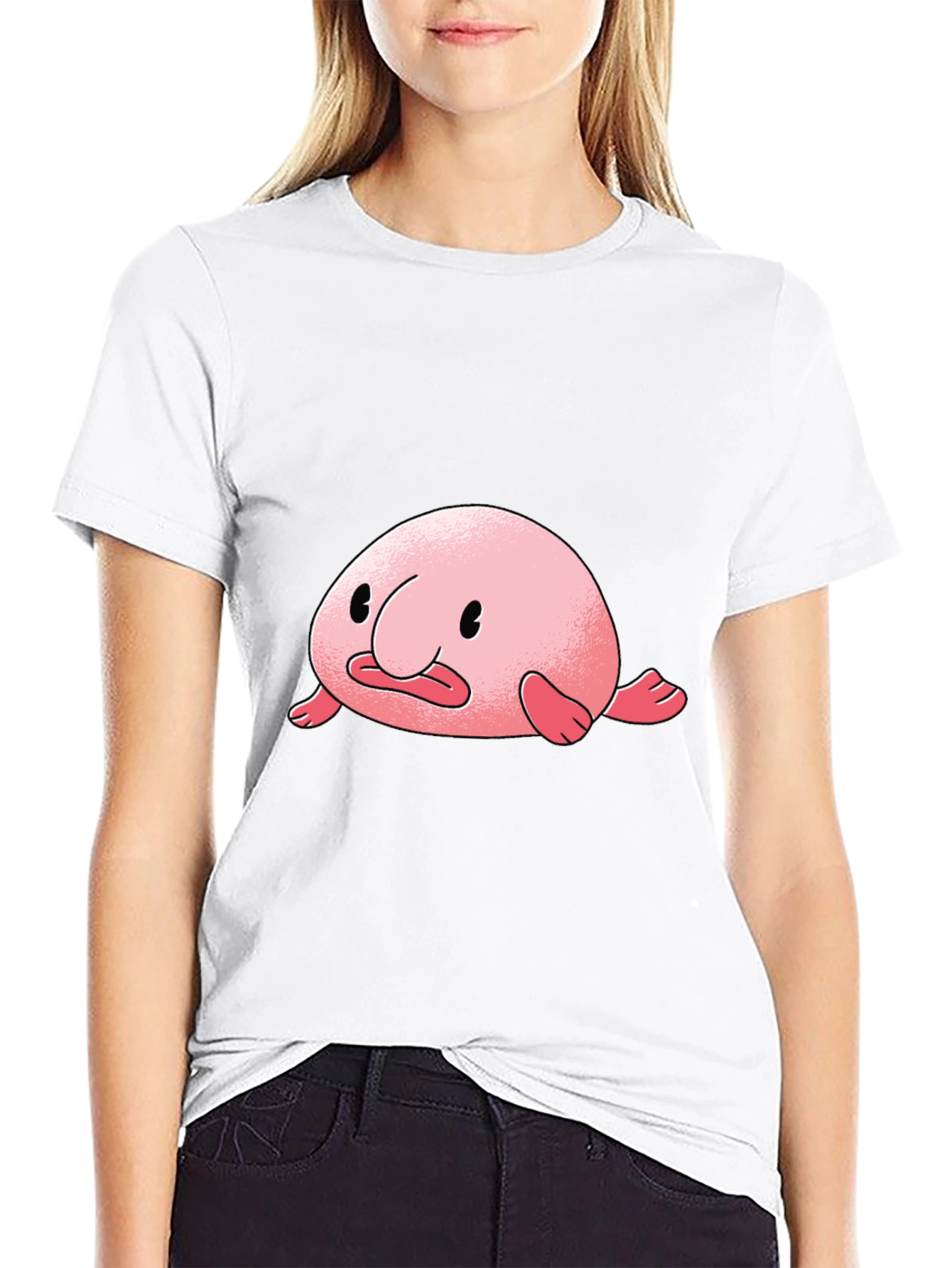 Blobfish Graphic Tee - Black Cotton T-Shirt