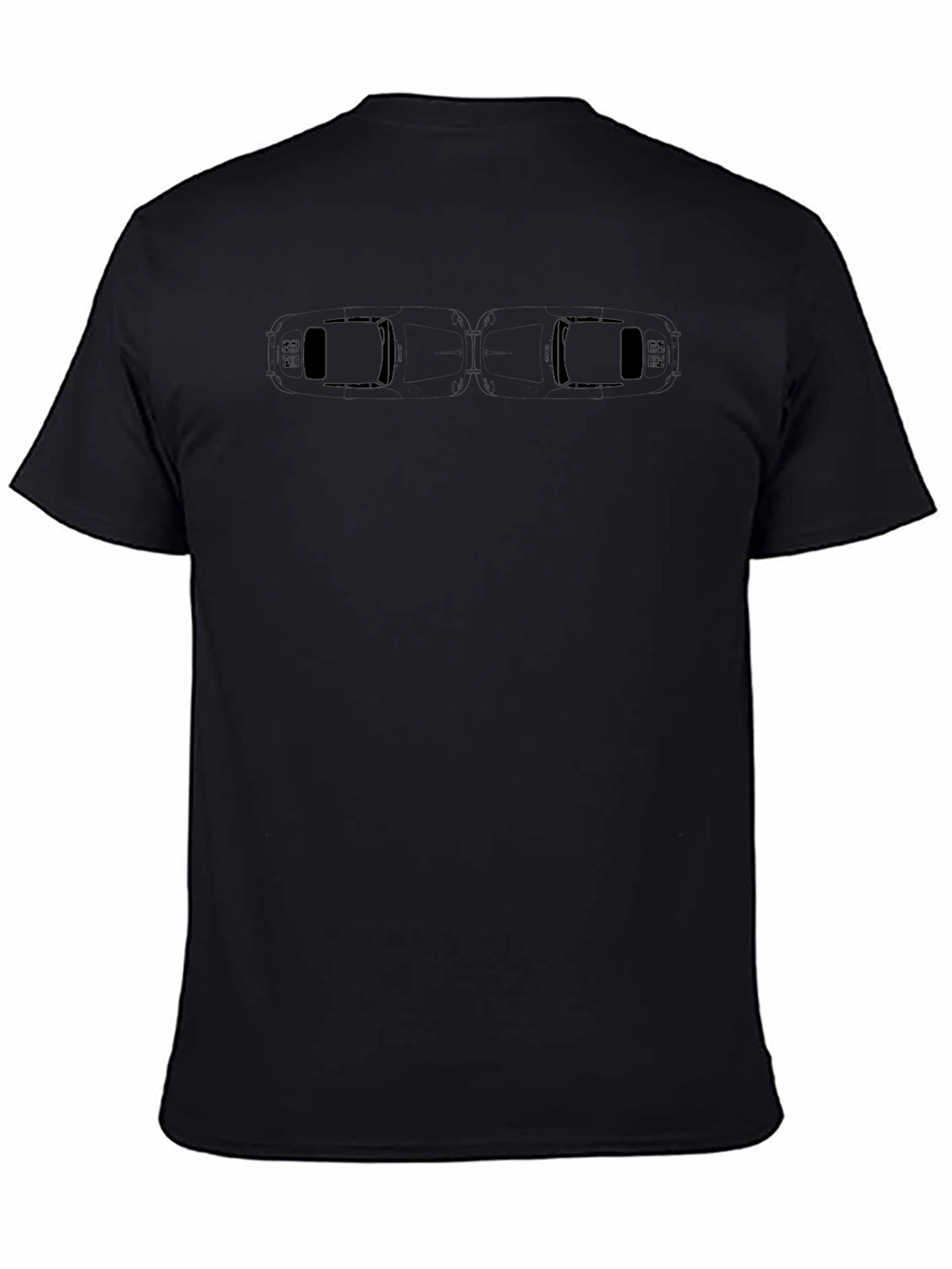 Black Car Schematic Graphic T-Shirt