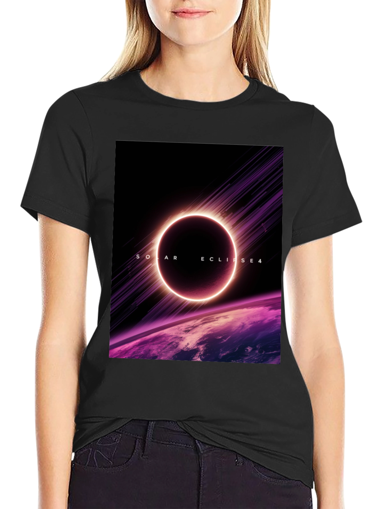 Solar Eclipse Graphic Tee - Black